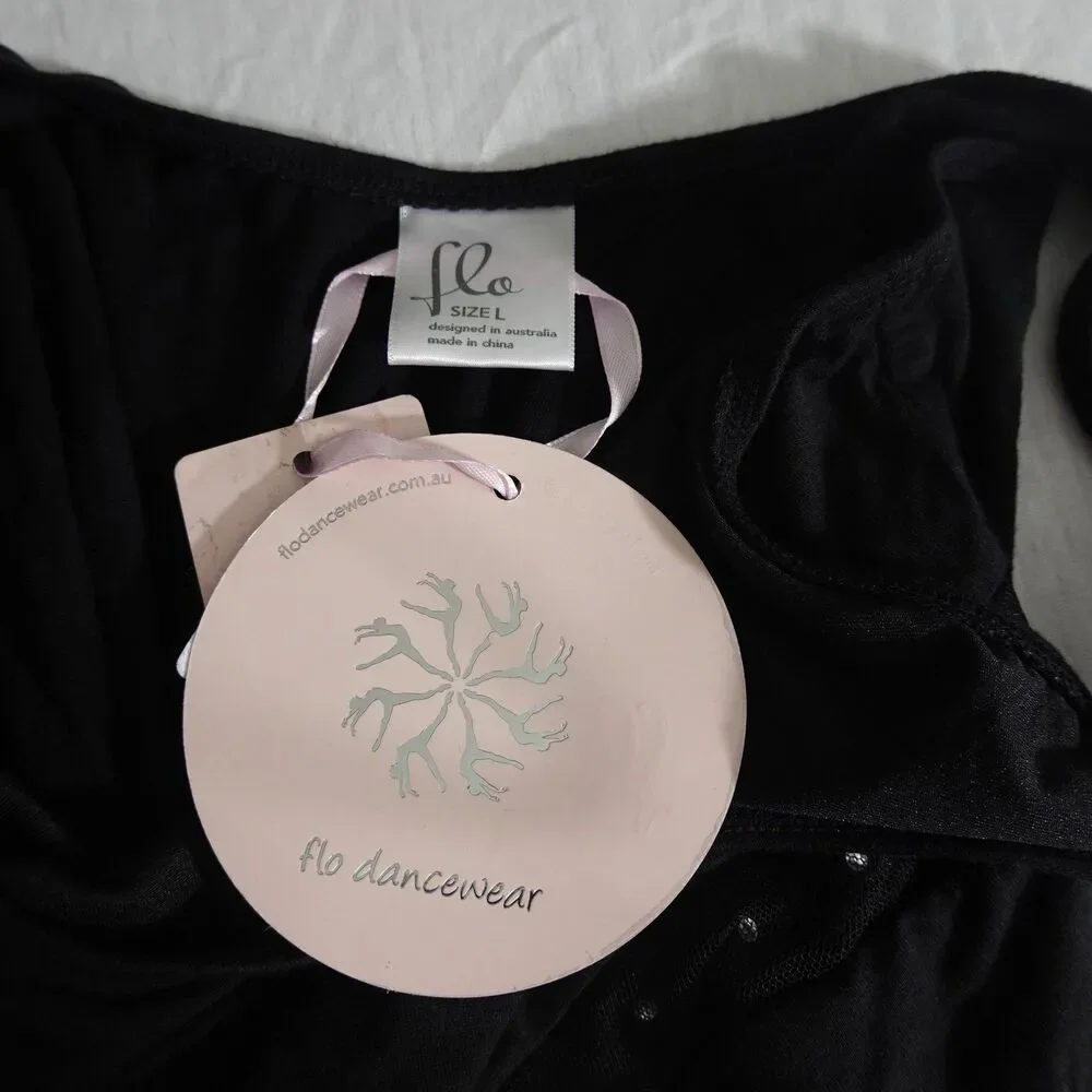 Flo Dancewear Freestyle Black Leotard Size L (10-12) Dance Wear